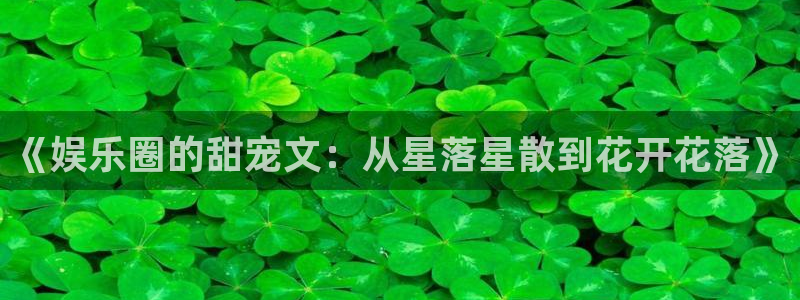 德国k8凯发集团：《娱乐圈的甜宠文：从星落星散到花开花落》
