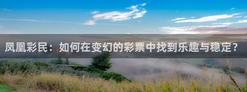 k8凯发游戏有哪些好玩的：凤凰彩民：如何在变幻的彩票中找到乐趣与稳定？